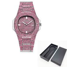 Load image into Gallery viewer, Free Dropshipping New 2020 Femme Diamond Mens Watches Hip Hop Quartz Watch For Women Iced Out Female Clock Male Wristwatches
