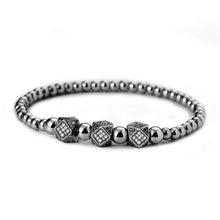Load image into Gallery viewer, Woogge Hot Sale 3pcs/set Classical Handmade Beaded Braiding Bracelet Pave CZ Zircon Gold Crown Hip Hop Unisex Couple Gift